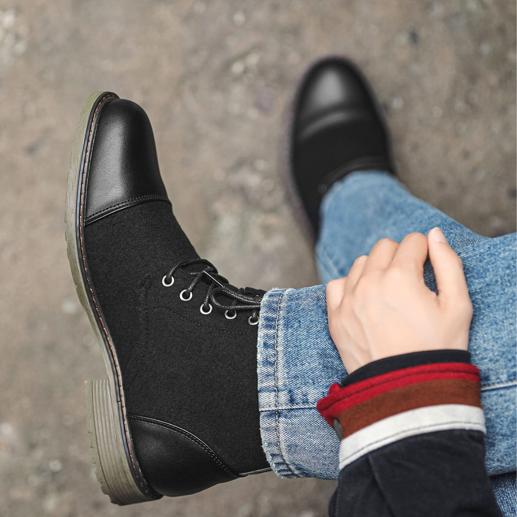 Retro Tobillo Con Cordones Western Botas Zippered Bag Packaging