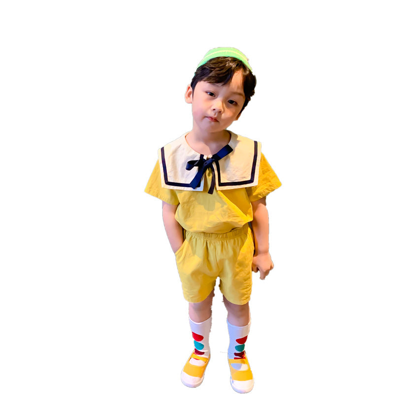Niño' Coreano-Estilo Preppy Top y Shorts Conjunto - foto 4