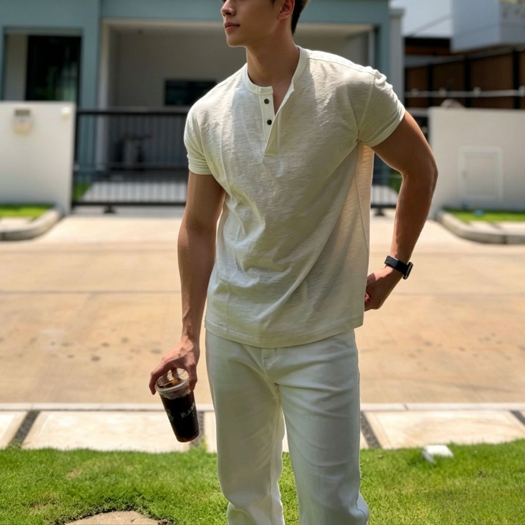 Distressed-Estilo Hombre Manga Corta American Camiseta - foto 6
