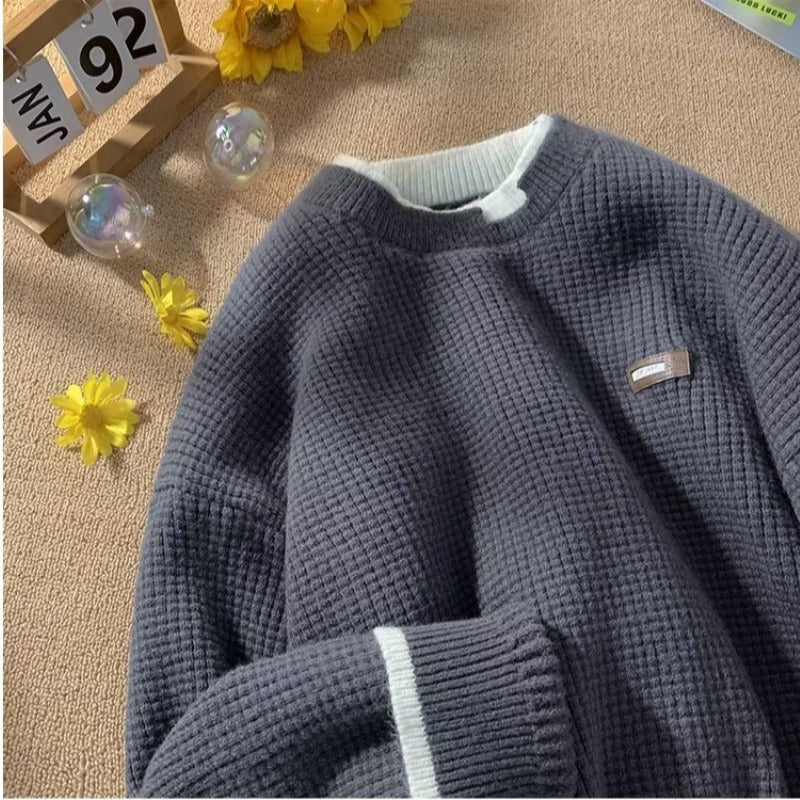 Retro High-grade Algodón Knitwear Base Sweater - foto 3