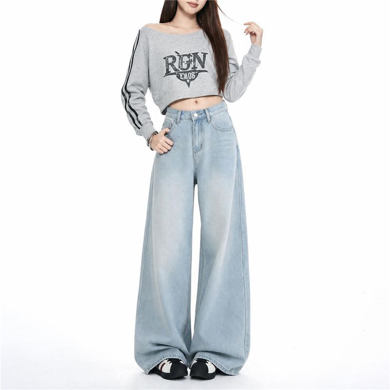 Pantalón de mezclilla holgado y cómodo de pierna ancha - foto 2
