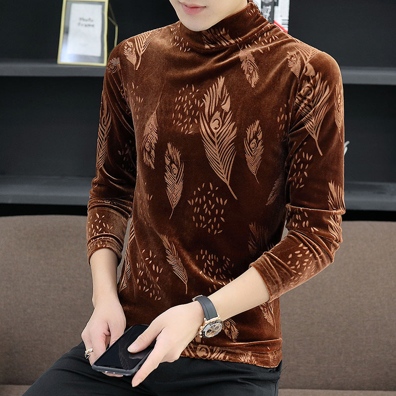 Gold Velvet Feather Base Manga Larga Top - foto 7