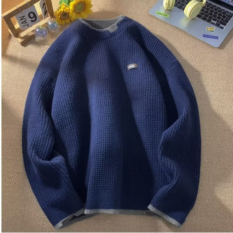Retro High-grade Algodón Knitwear Base Sweater